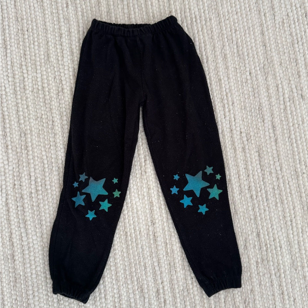 Girls CHASER Black Star Unicorn Sweatpants - Size 3 years